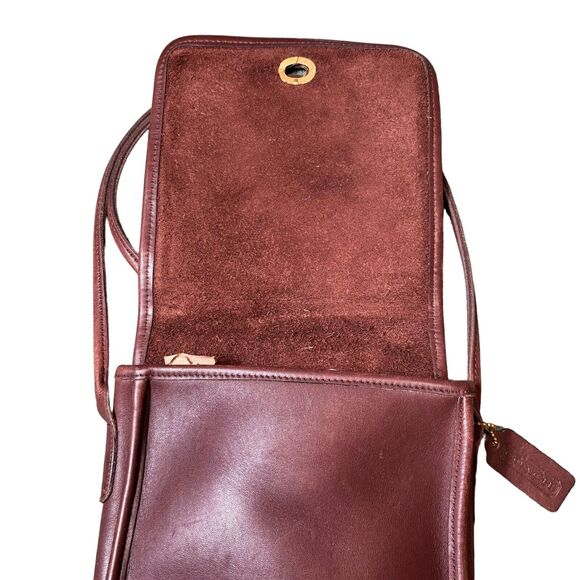 Coach Vintage Brown Leather Turn Lock Compact‎ Pouch Crossbody 9620 - Picture 4 of 8